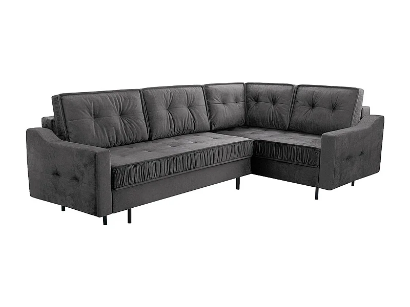 Sofá rinconero Kingsport 115, Gris, Función de descanso, Almacenaje, 289x185x105cm