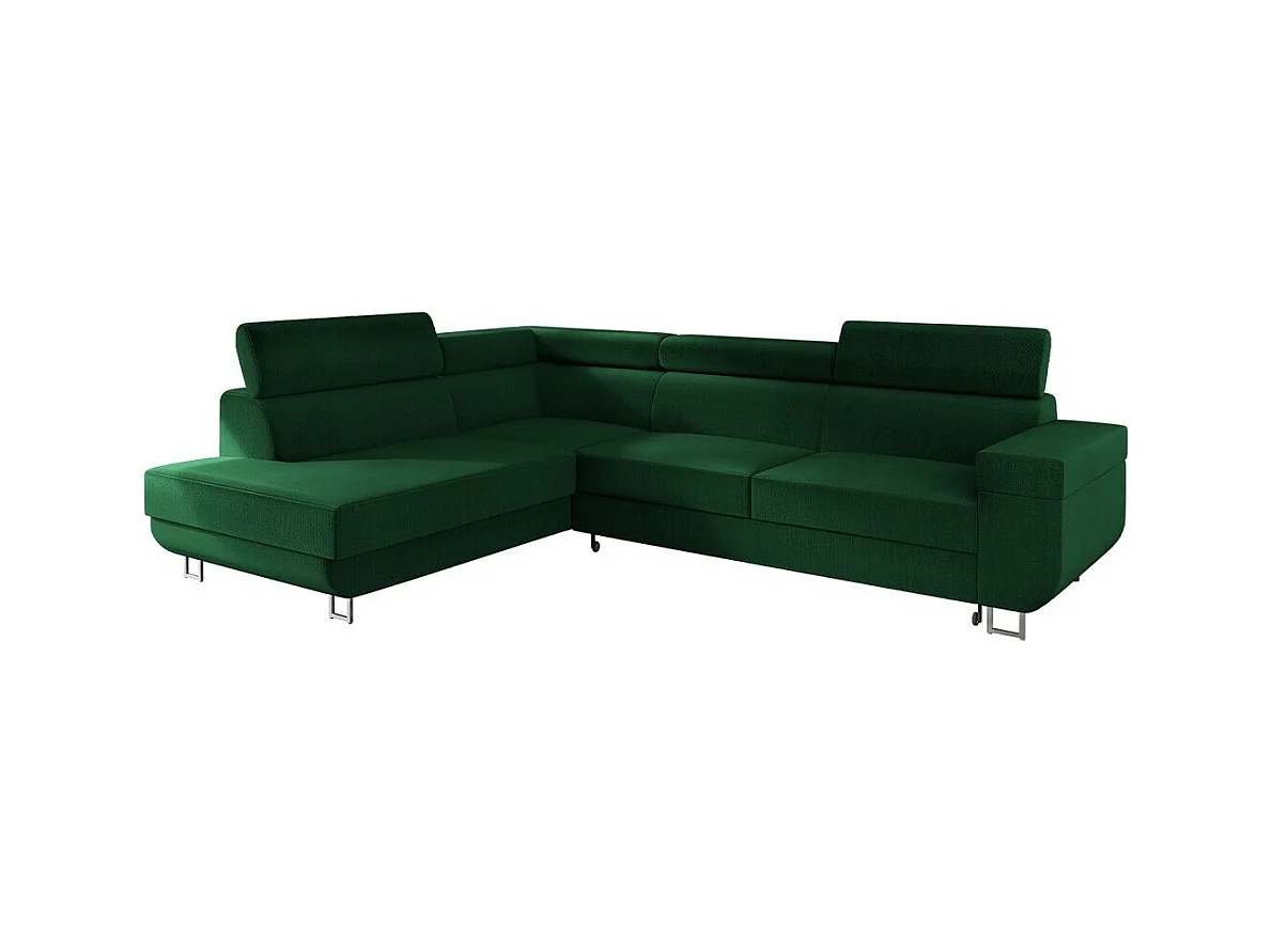 Ecksofa mit Schlaffunktion und Bettkasten - 253x188x71-86 cm - Manila 35 - Seite: Links - Fonti
