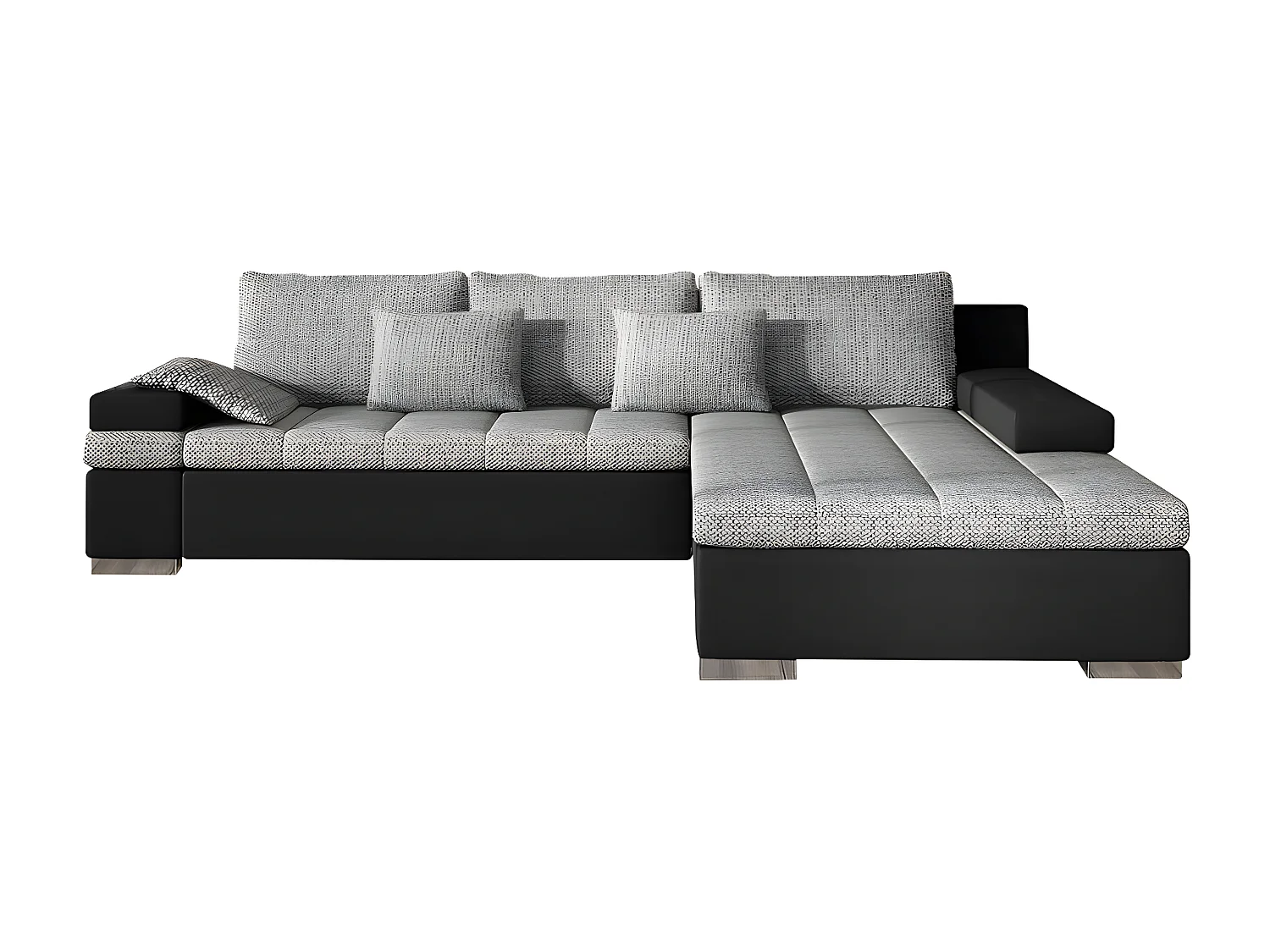 Sofá rinconero Comfivo 113, Gris, Función de descanso, Almacenaje, 310x175x83cm