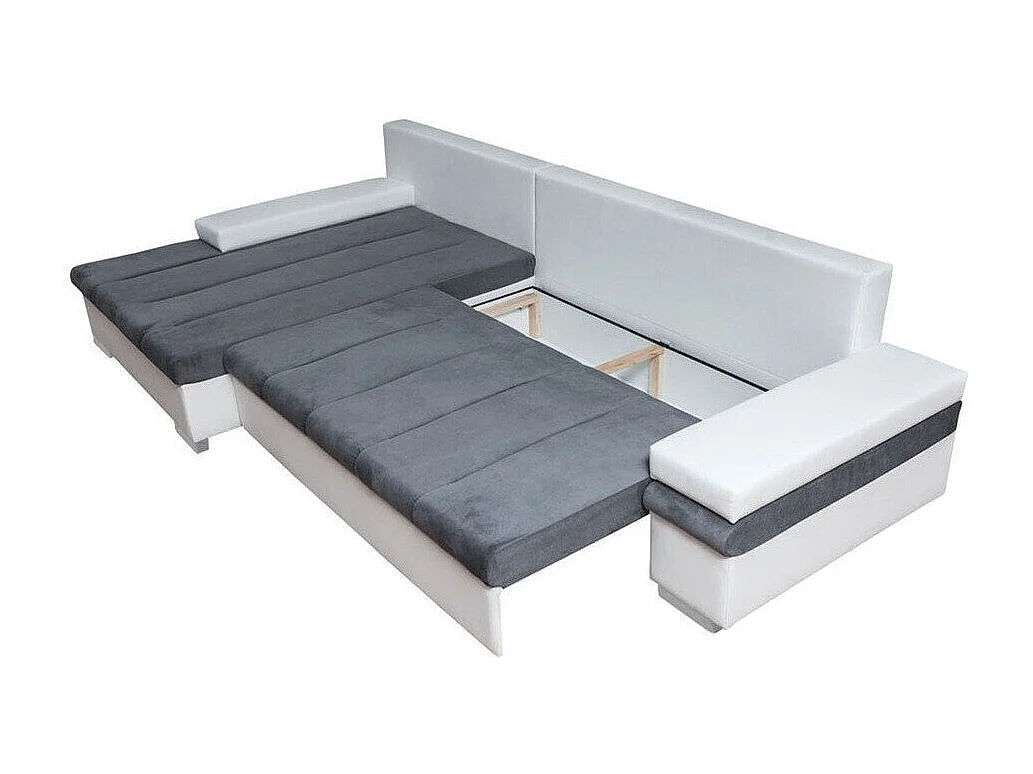 Canapé d'angle Comfivo 113, Gris, Disponible, 310x175x83cm