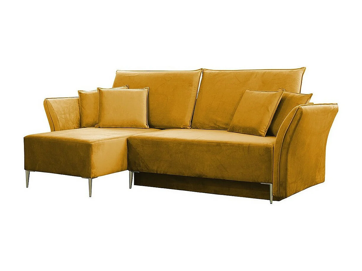 Sofá de canto Providence 146, Amarelo, Funcionalidade de dormir