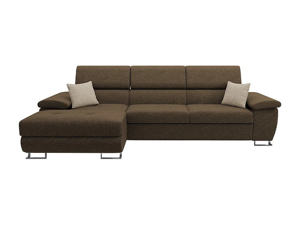 Canapé d'angle Comfivo 192, Marron, Fonction de couchage, Boîte de literie, 275x170x71cm