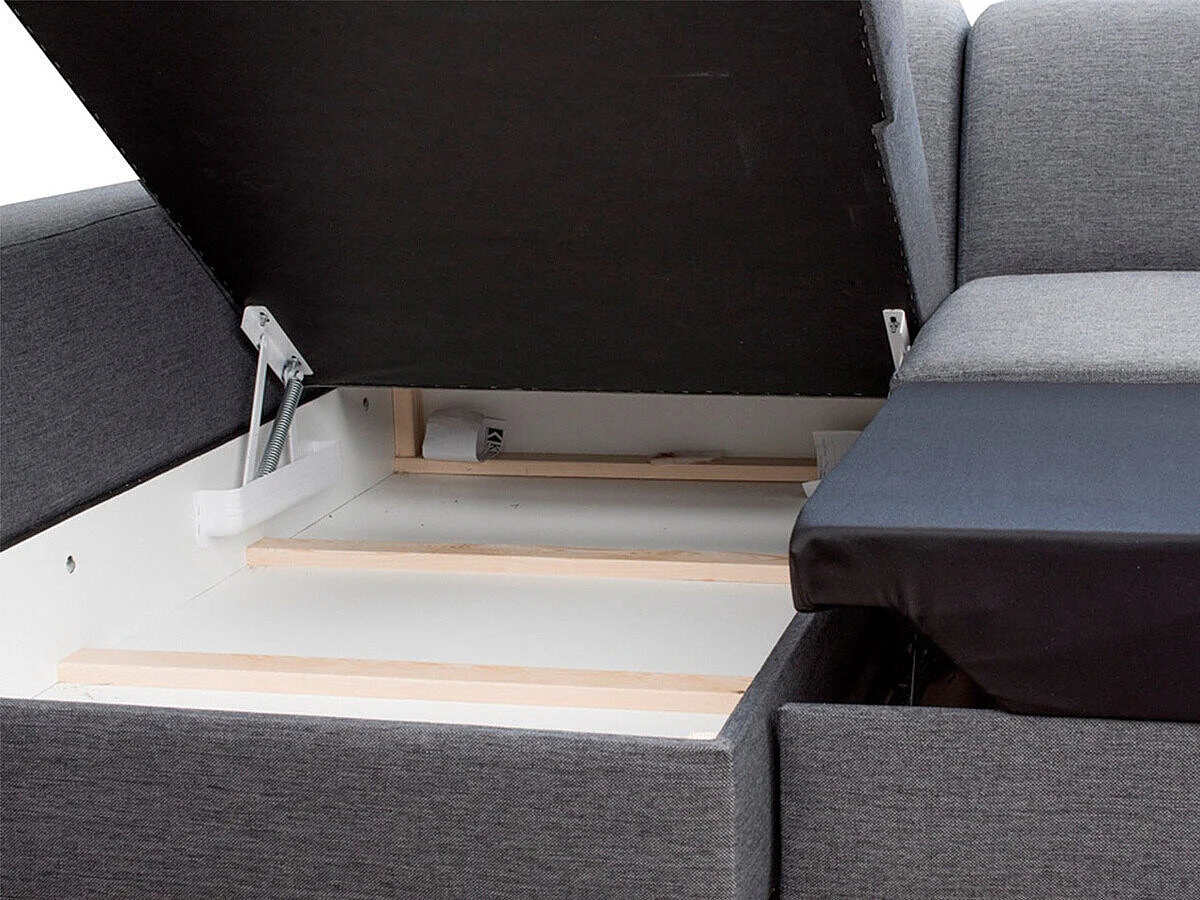 Canapé d'angle Kingsport 106, Gris, Disponible, 262x178x75cm