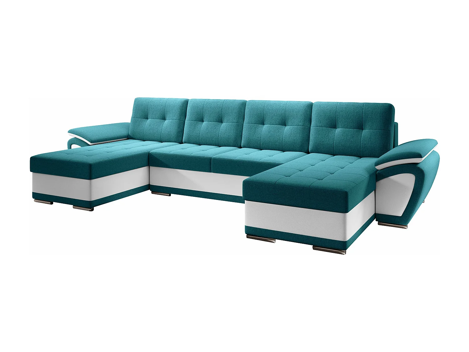 Sofá de canto Arvada 115, Turquesa, Funcionalidade de dormir