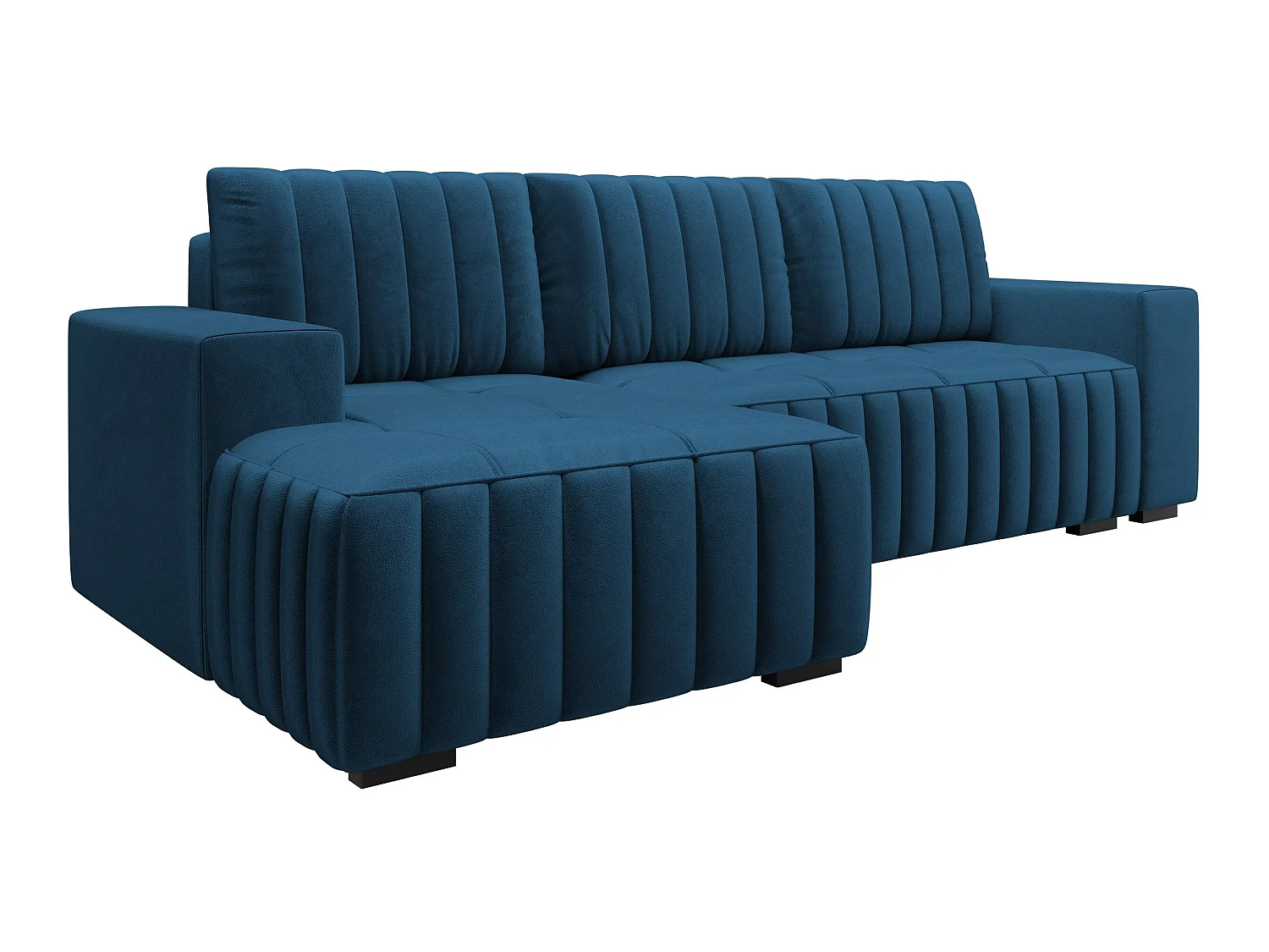 Sofá rinconero Columbus 154, Azul, Función de descanso, Almacenaje