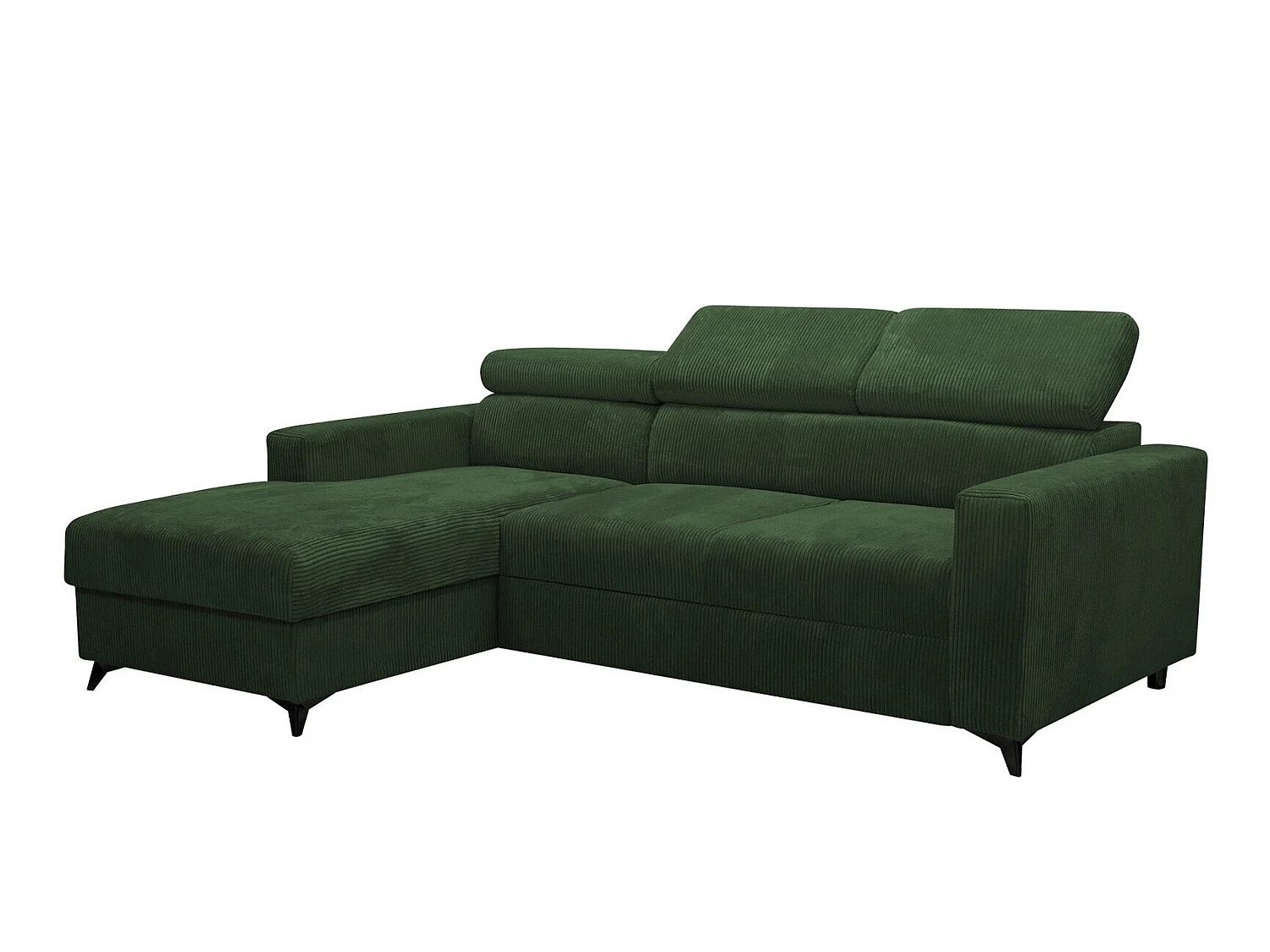 Sofá rinconero Columbus 191, Verde, Función de descanso, Almacenaje