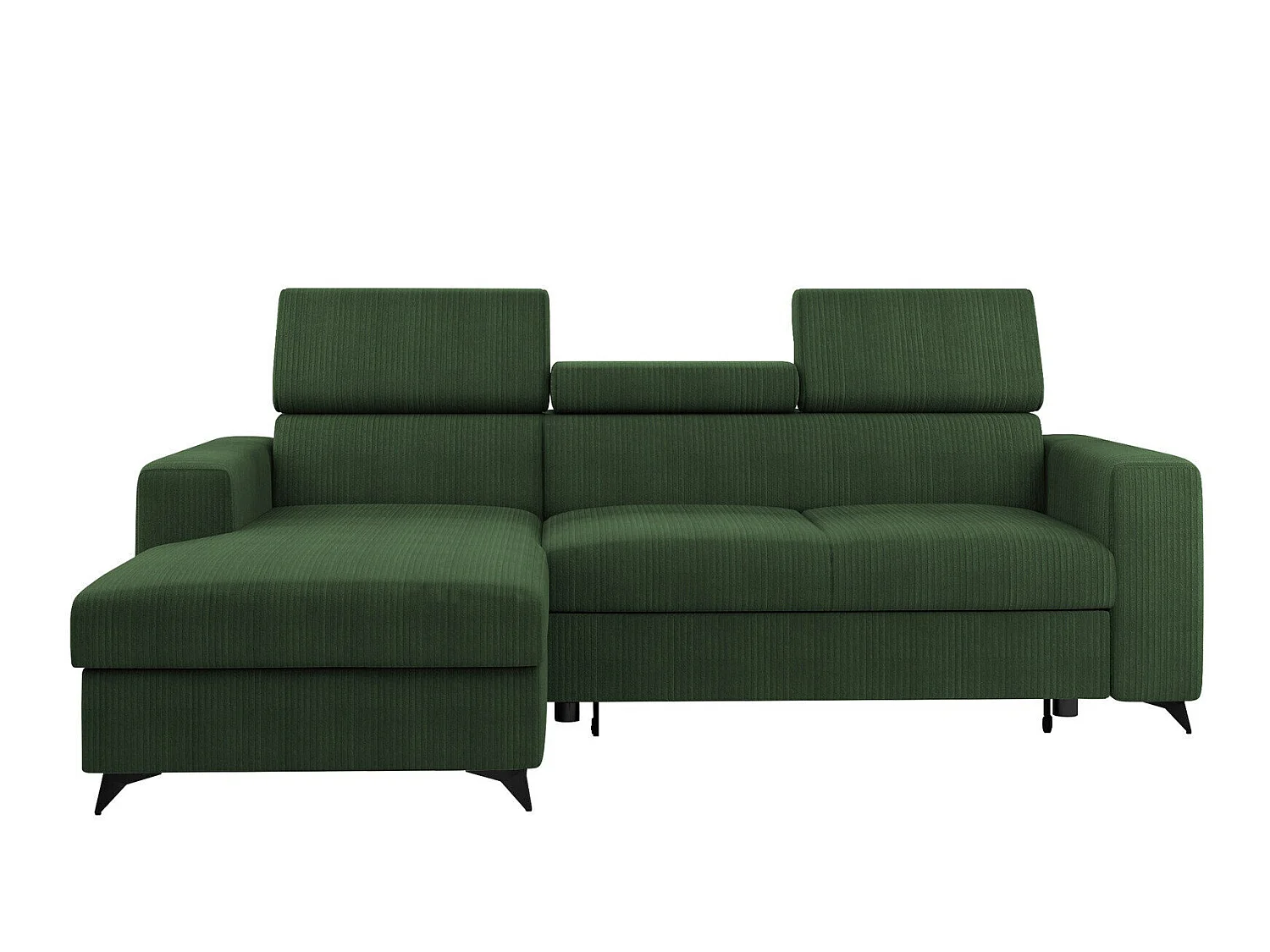 Sofá rinconero Columbus 191, Verde, Función de descanso, Almacenaje