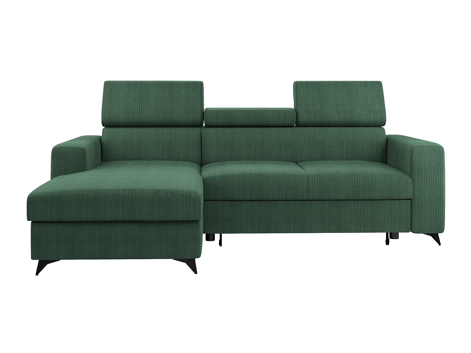 Sofá rinconero Columbus 191, Verde, Función de descanso, Almacenaje