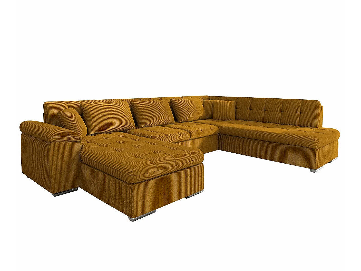 Sofá rinconero Comfivo Gemma II, Amarillo, Función de descanso