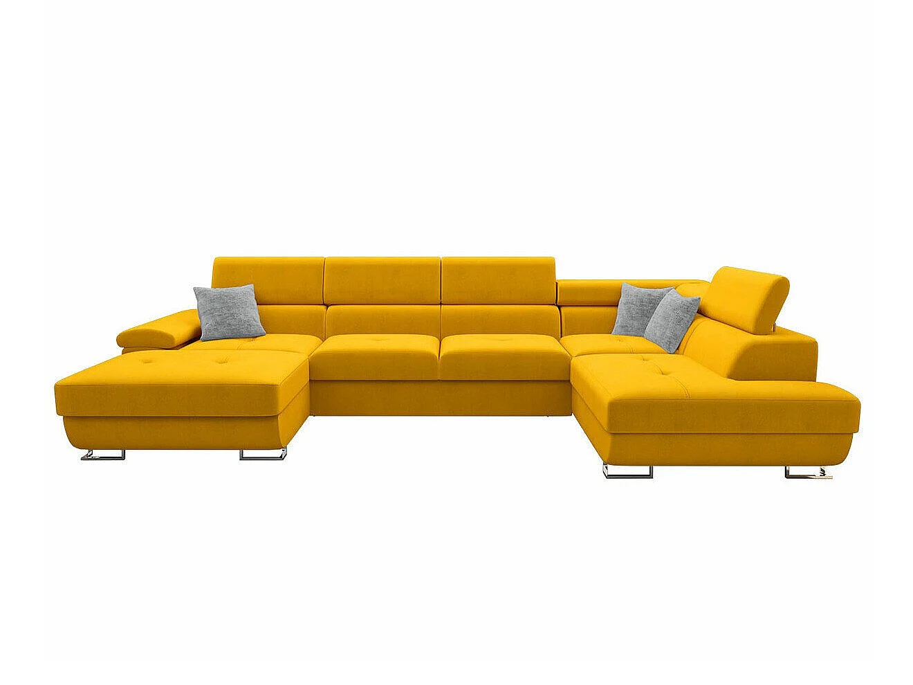 Sofá rinconero Comfivo Ruta VI, Amarillo, Función de descanso