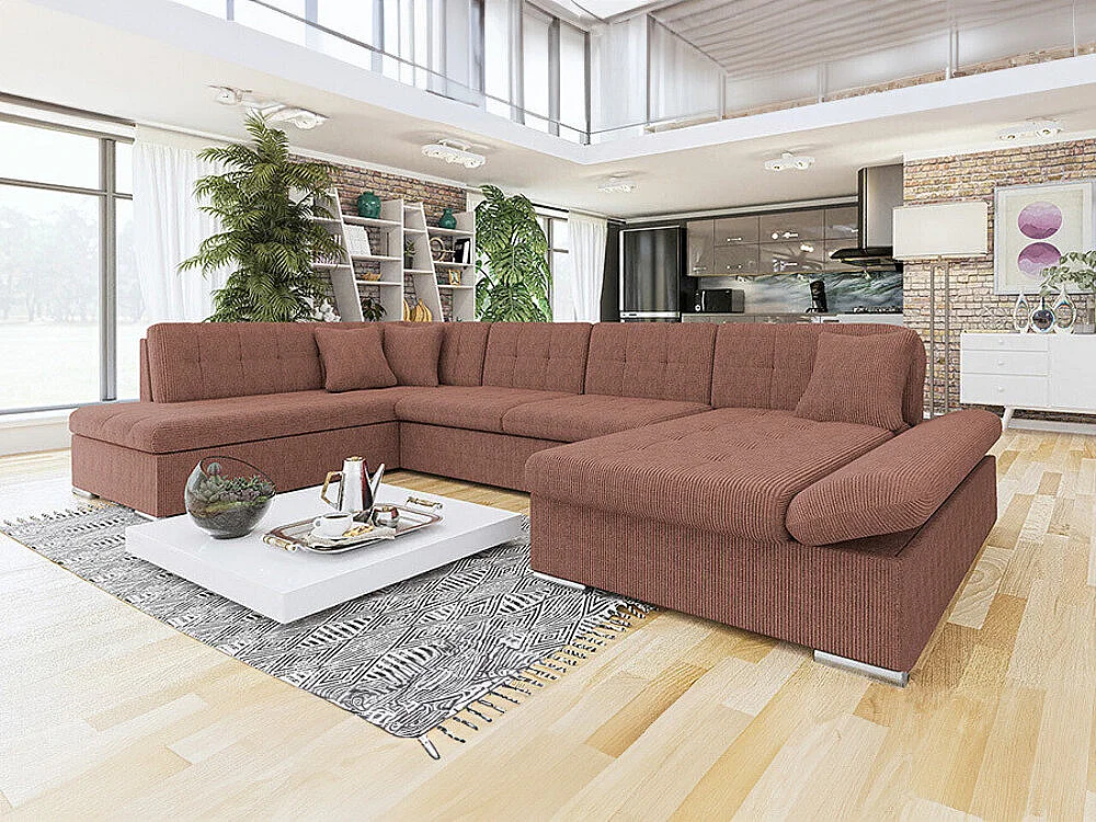 Sofá de canto Comfivo 150, Rosé, Funcionalidade de dormir, 35x21x8cm