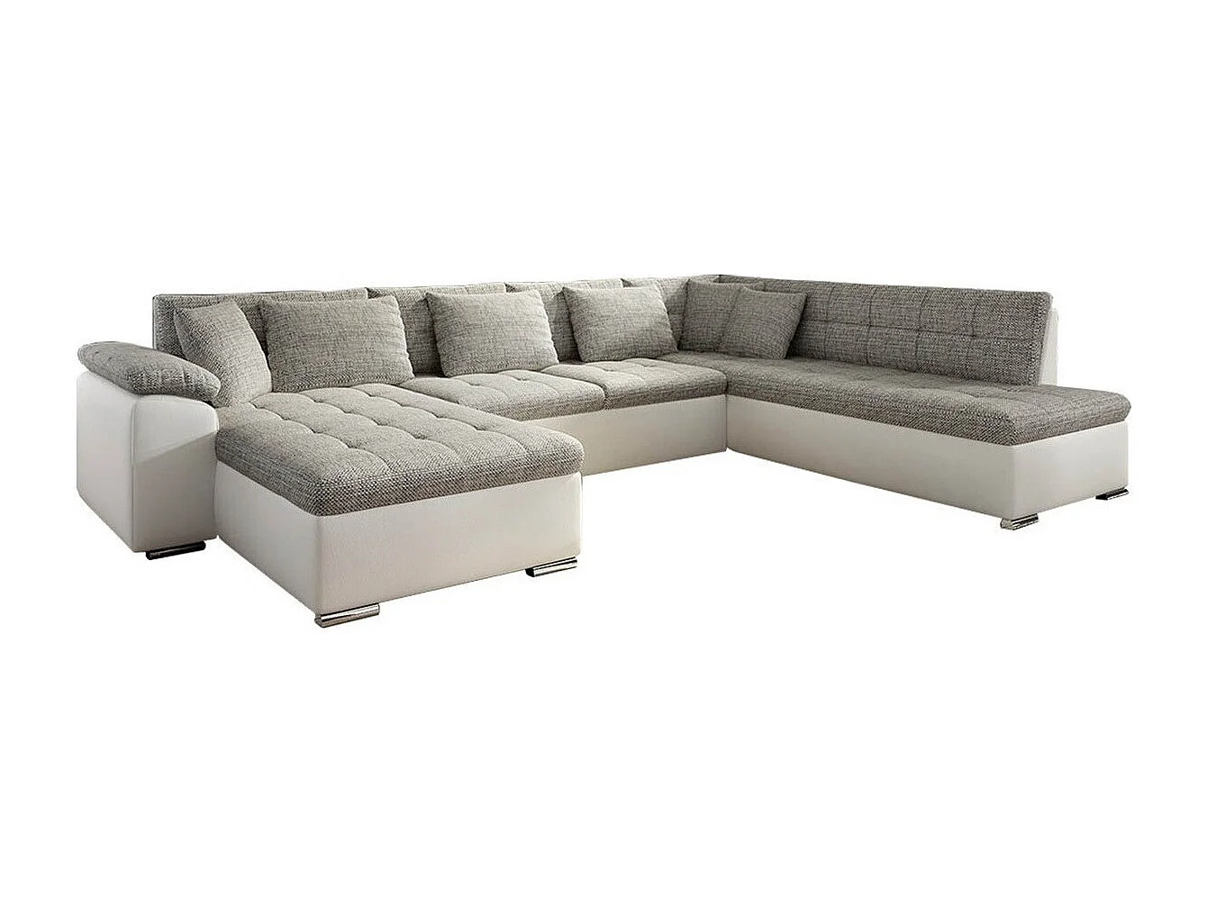 Sofá rinconero Comfivo 114, De color marrón claro, Función de descanso, Almacenaje, 348cm