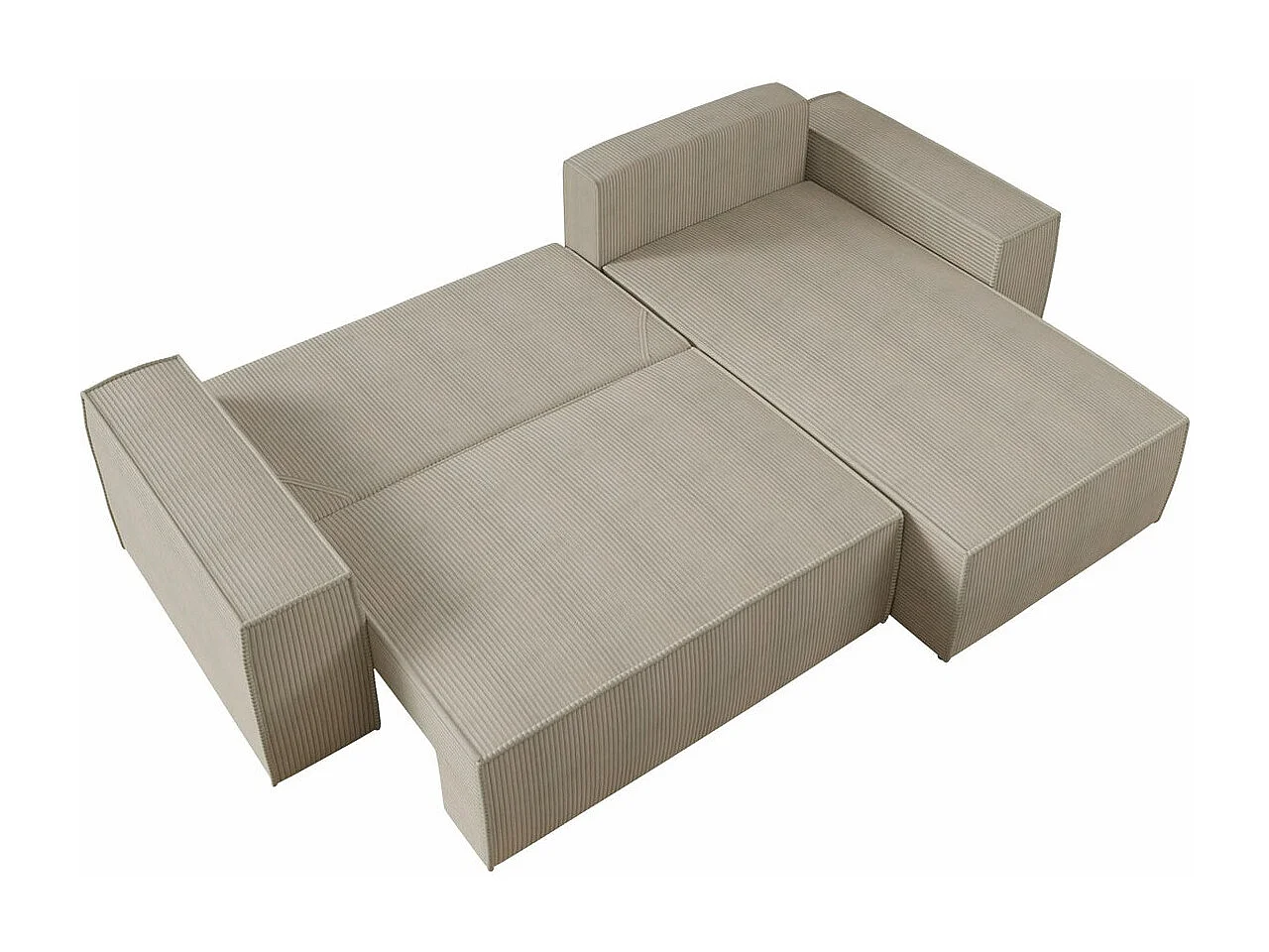 Sofá rinconero Clovis 108, Gris, Función de descanso, Almacenaje, 279x174x94cm