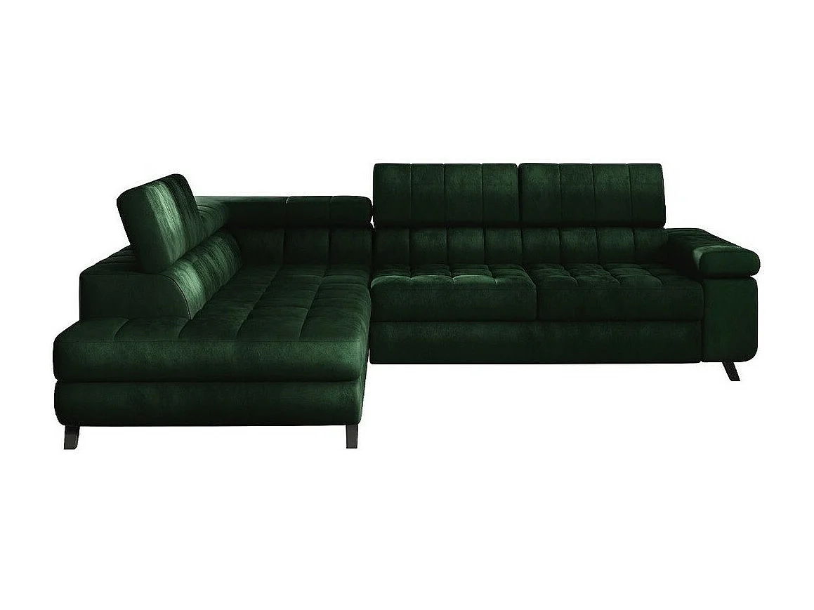 Sofá de canto Comfivo 207, Verde, Funcionalidade de dormir, 26x20x7cm