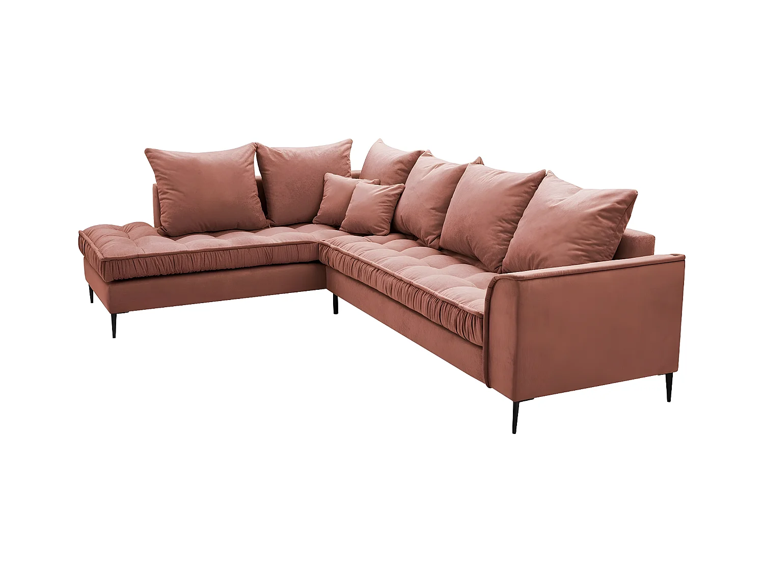 Divano angolare Kingsport 113, Fucsia, Senza, 306x227x90cm