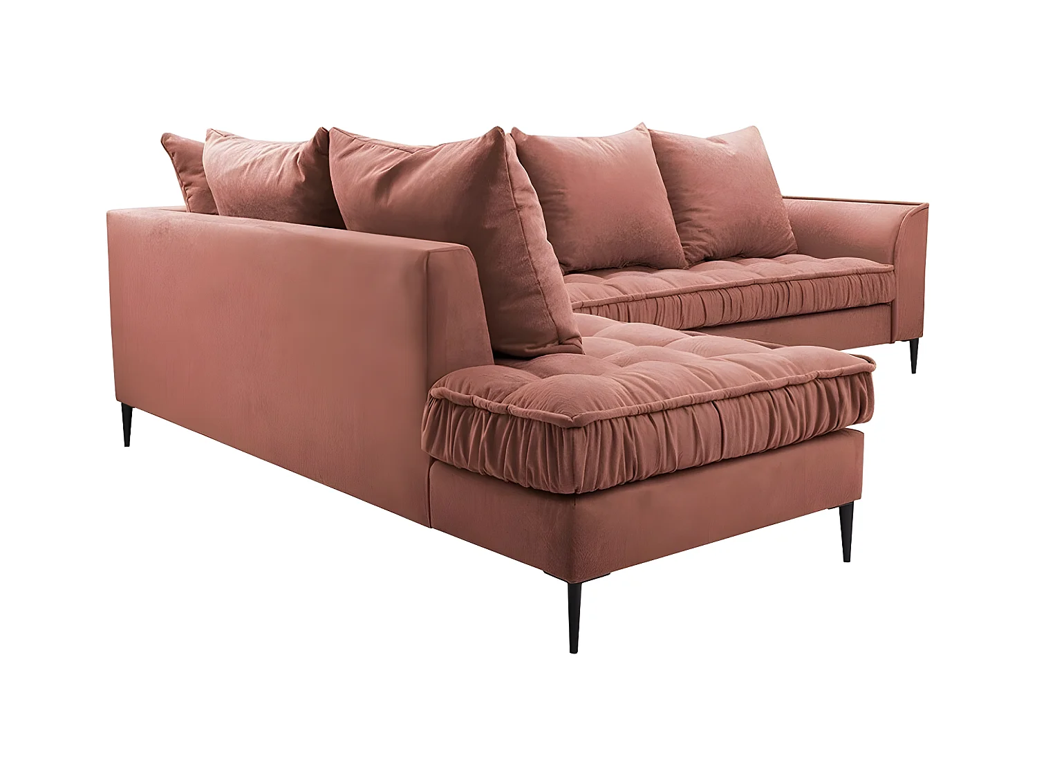 Divano angolare Kingsport 113, Fucsia, Senza, 306x227x90cm
