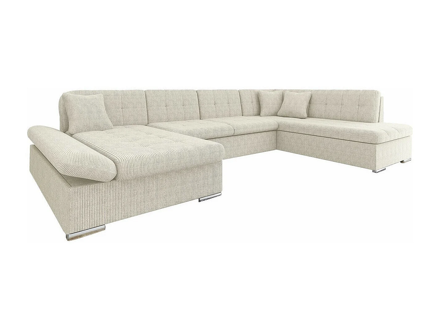 Sofá rinconero Comfivo 150, De color marrón claro, Función de descanso, Almacenaje, 345cm