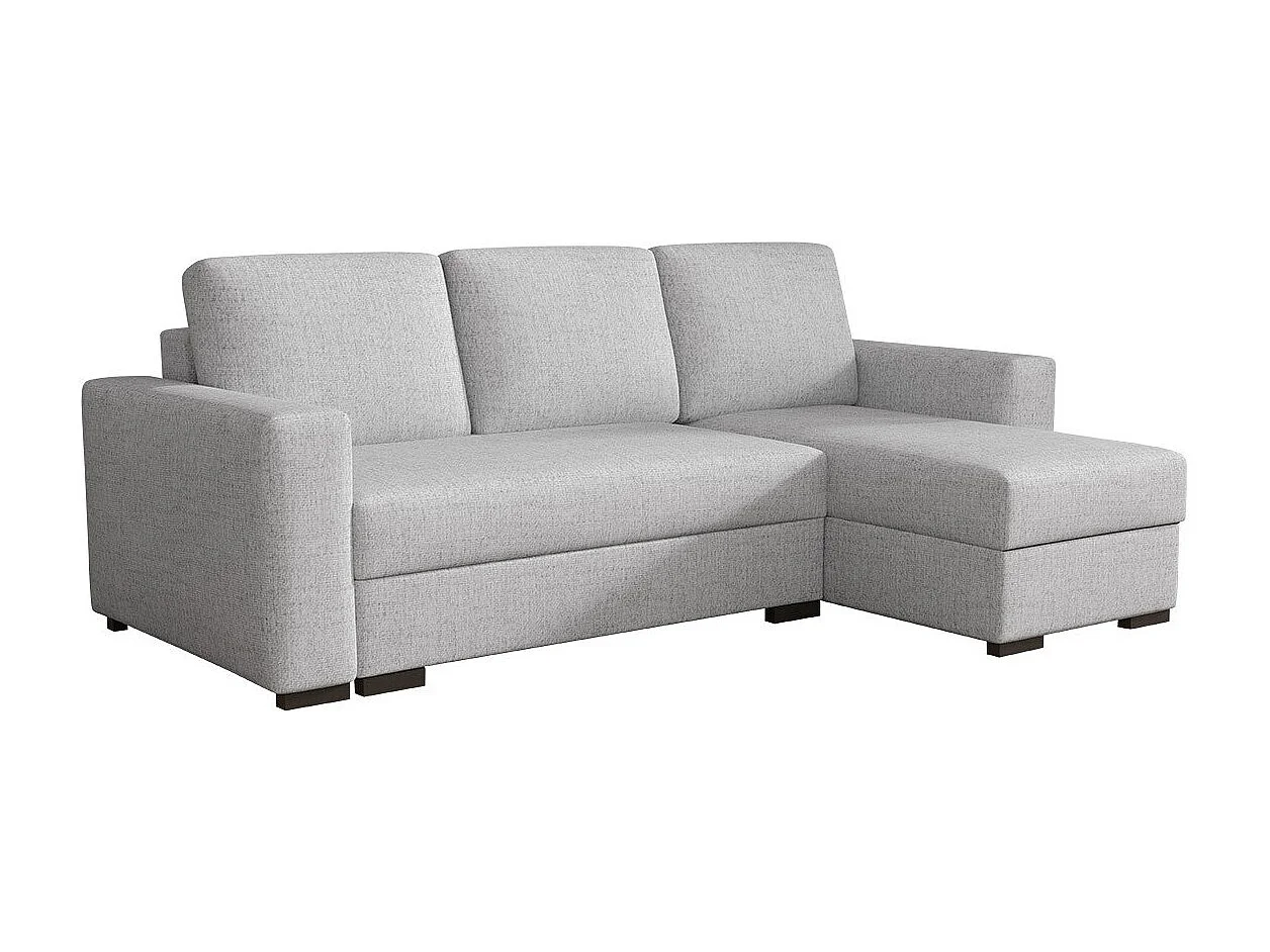 Canapé d'angle Columbus 187, Gris, Fonction de couchage, Boîte de literie, 242x155x88cm