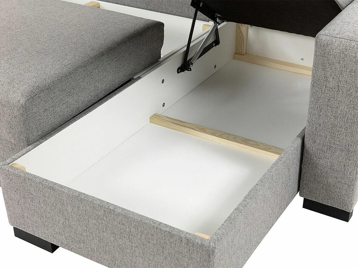 Canapé d'angle Columbus 187, Gris, Disponible, 242x155x88cm