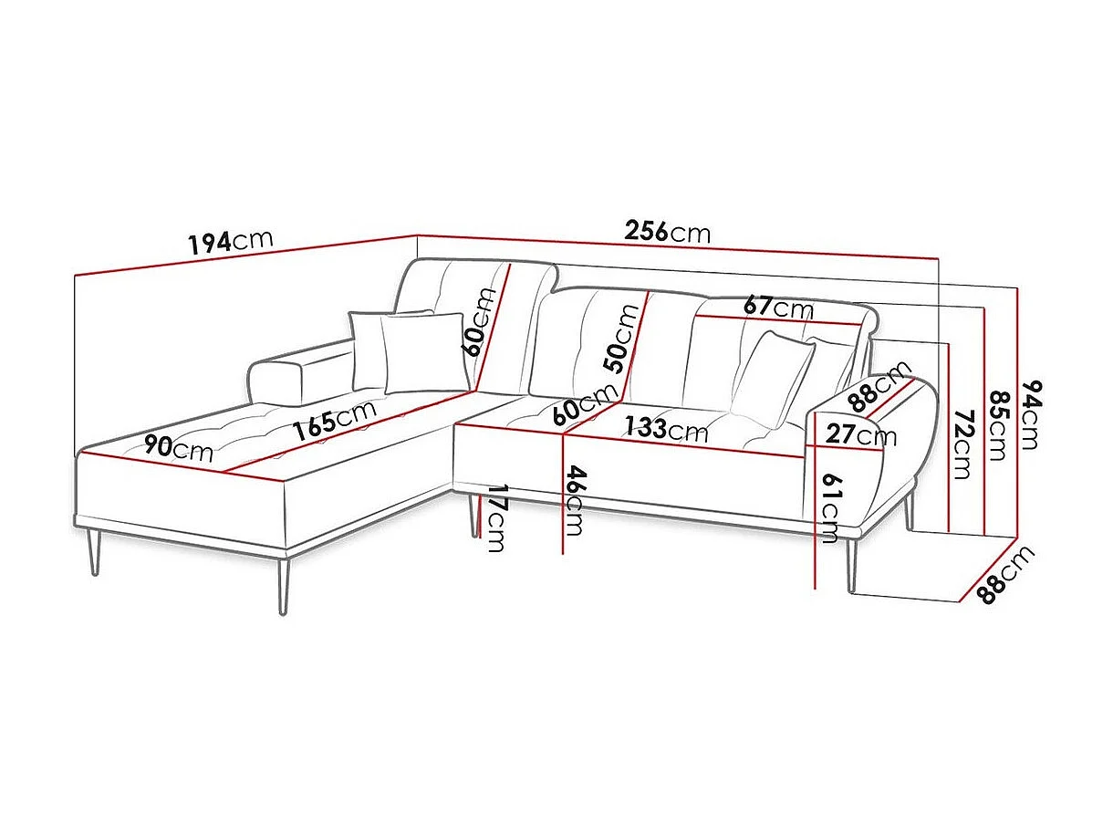 Sofá de canto Providence 153, Castanho claro, Funcionalidade de dormir