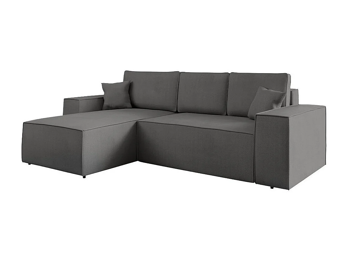 Sofá rinconero Clovis 108, Gris, Función de descanso, Almacenaje, 279x174x94cm