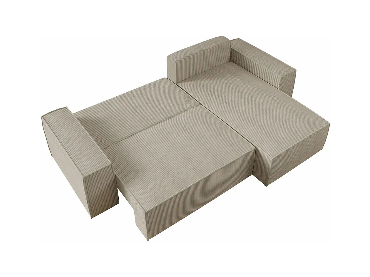 Sofá rinconero Clovis 108, Gris, Función de descanso, Almacenaje, 279x174x94cm