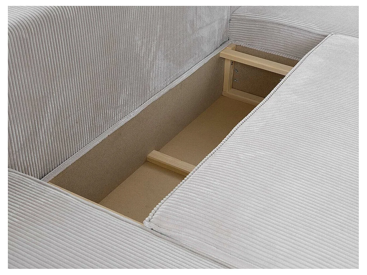 Sofá de canto Clovis 108, Cinzento, Funcionalidade de dormir