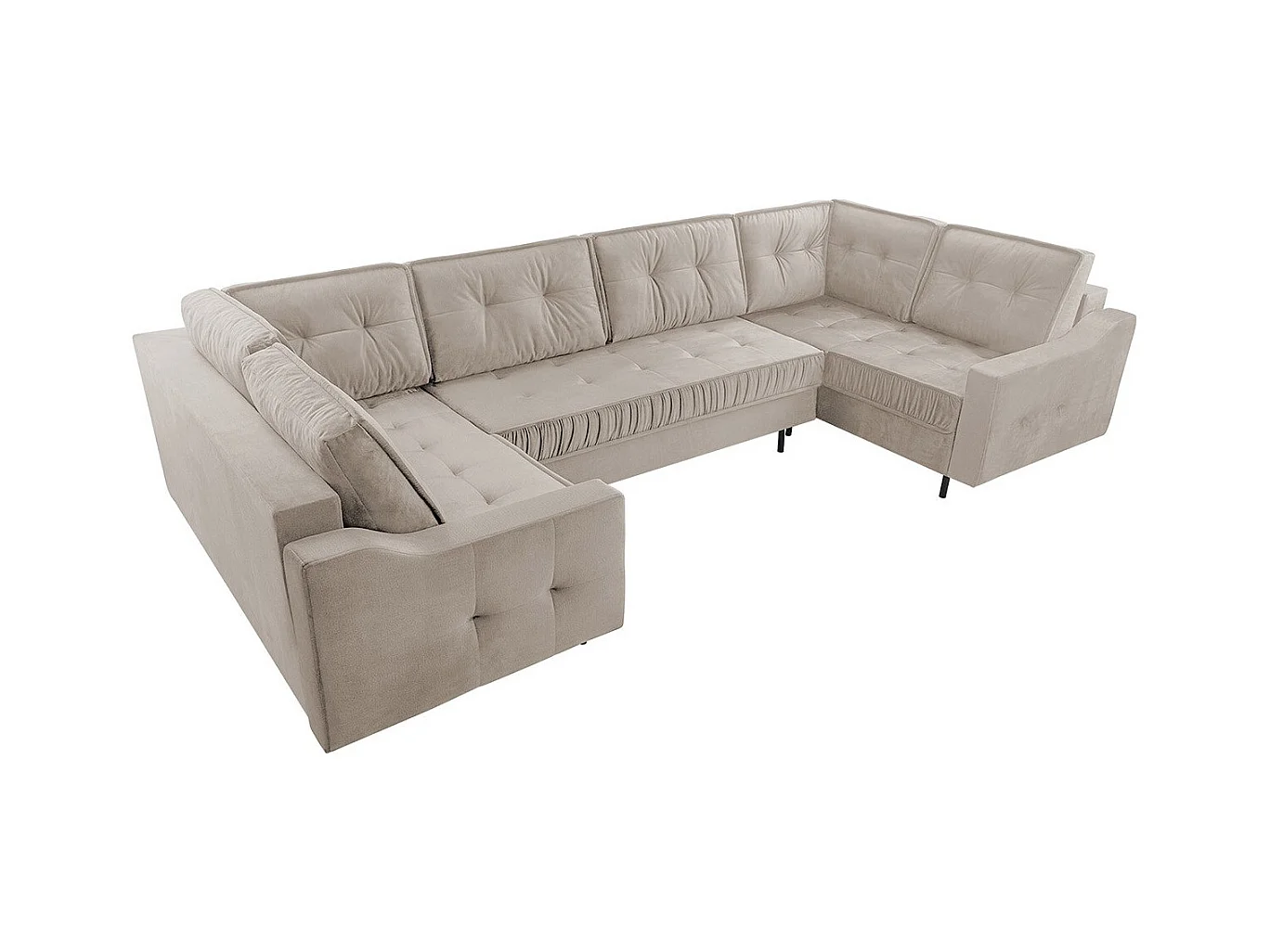 Canapé d'angle Kingsport 114, Brun clair, Fonction de couchage, Boîte de literie, 365cm