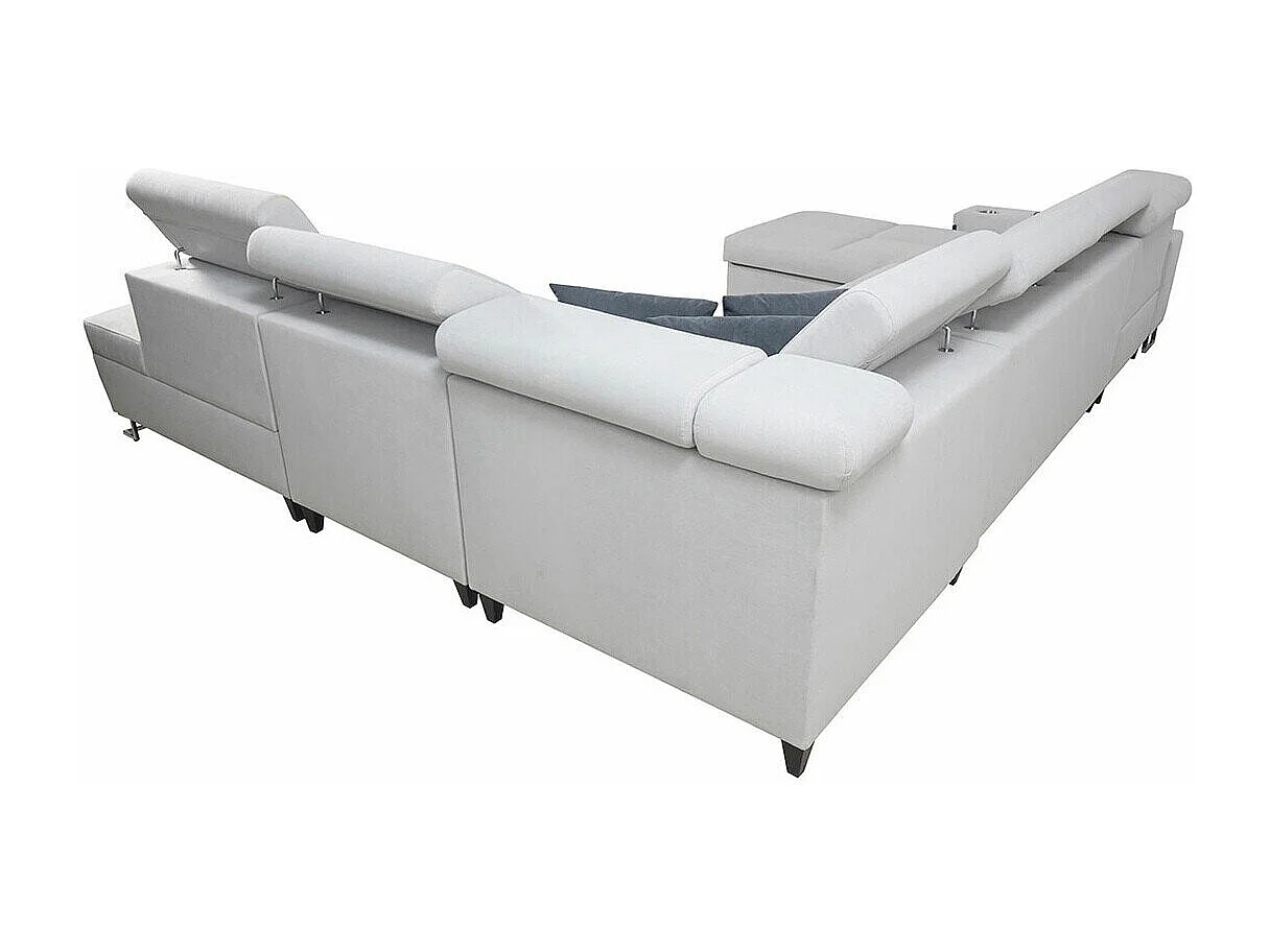 Canapé d'angle Sarasota 135, Gris, Fonction de couchage, Boîte de literie, 360x298x84cm