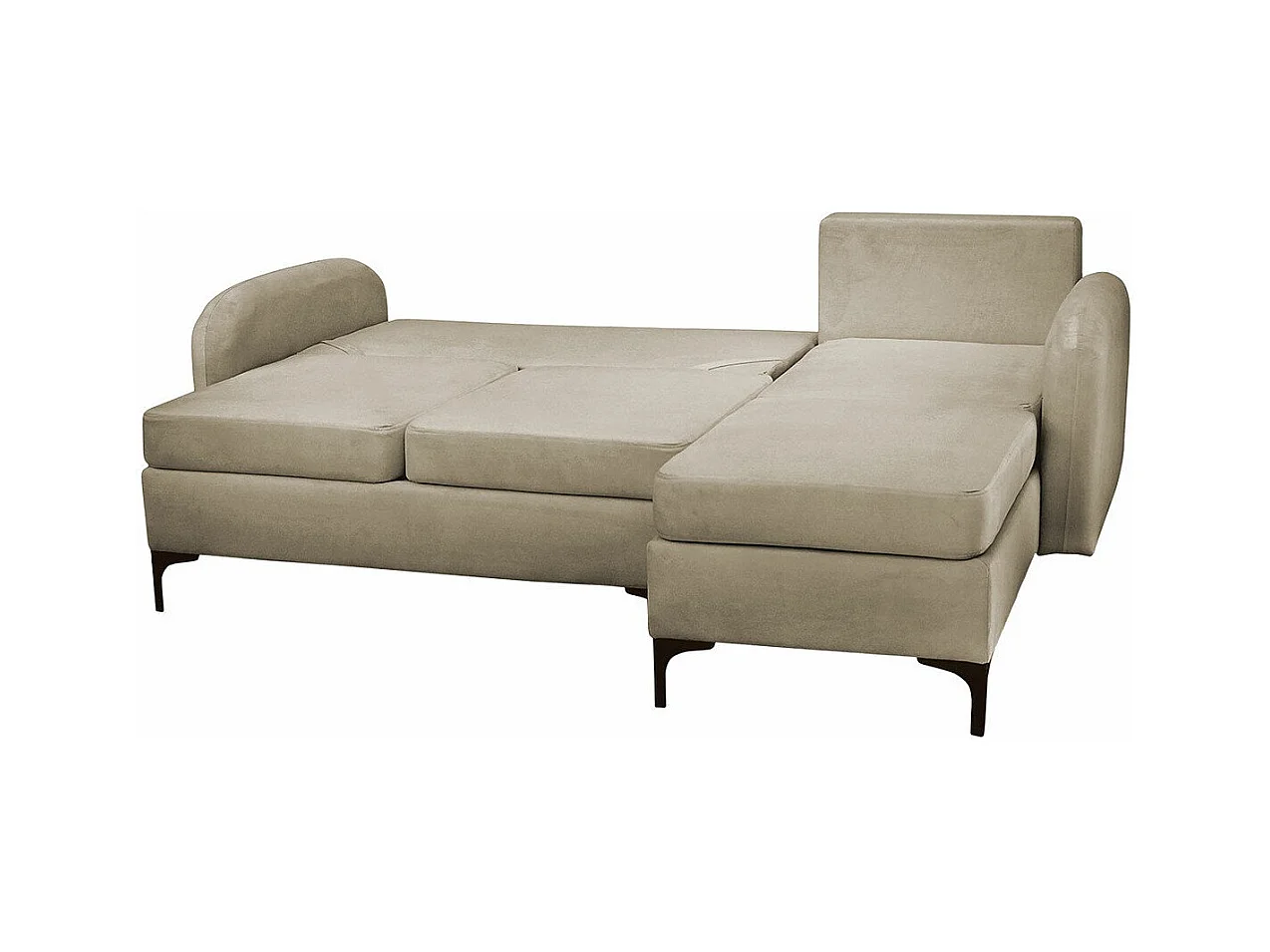 Sofá de canto Torlua 103, Amarelo, Funcionalidade de dormir