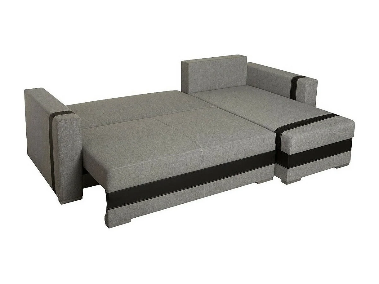 Canapé d'angle Edinburg 101, Gris, Fonction de couchage, Boîte de literie, 235x155x82cm