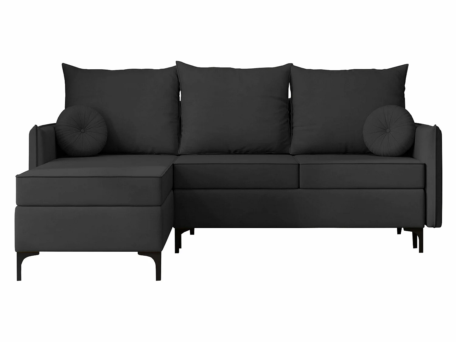 Sofá rinconero Clovis 112, Negro, Función de descanso, Almacenaje