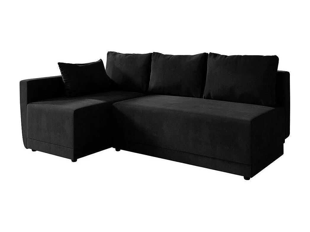 Sofá rinconero Columbus 149, Negro, Función de descanso, Almacenaje, 210x135x85cm