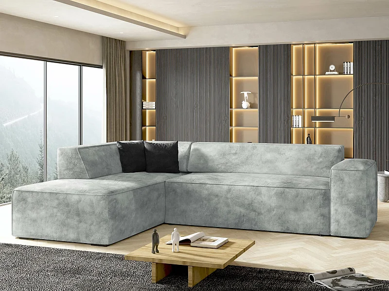 Sofá rinconero Comfivo 289, Gris, 267x205x73cm