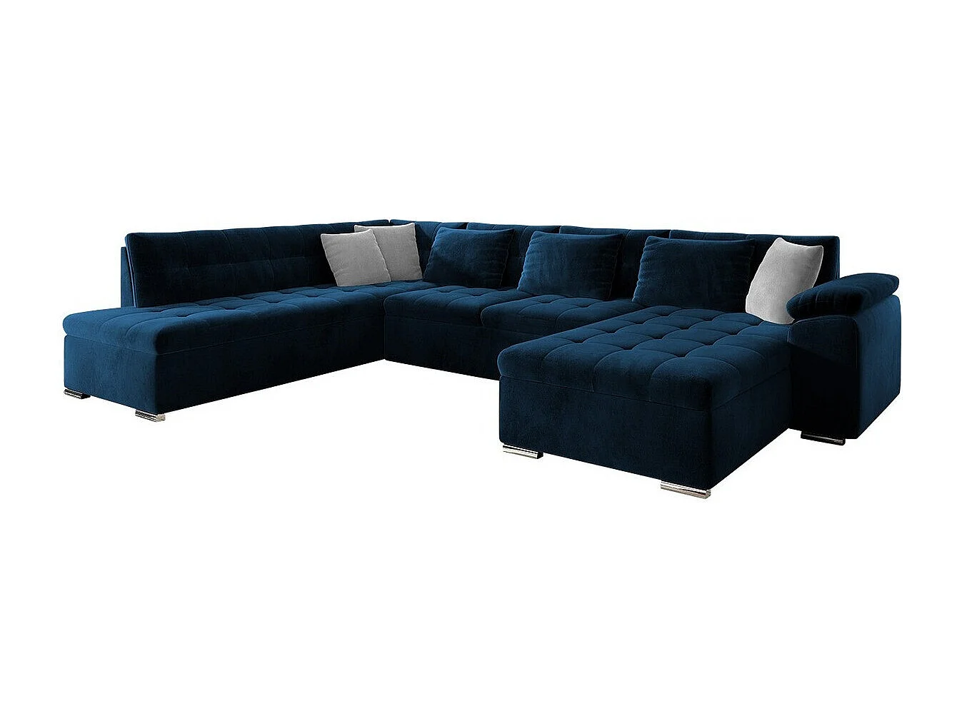 Sofá rinconero Comfivo 128, Azul, Función de descanso, 348x205x76cm