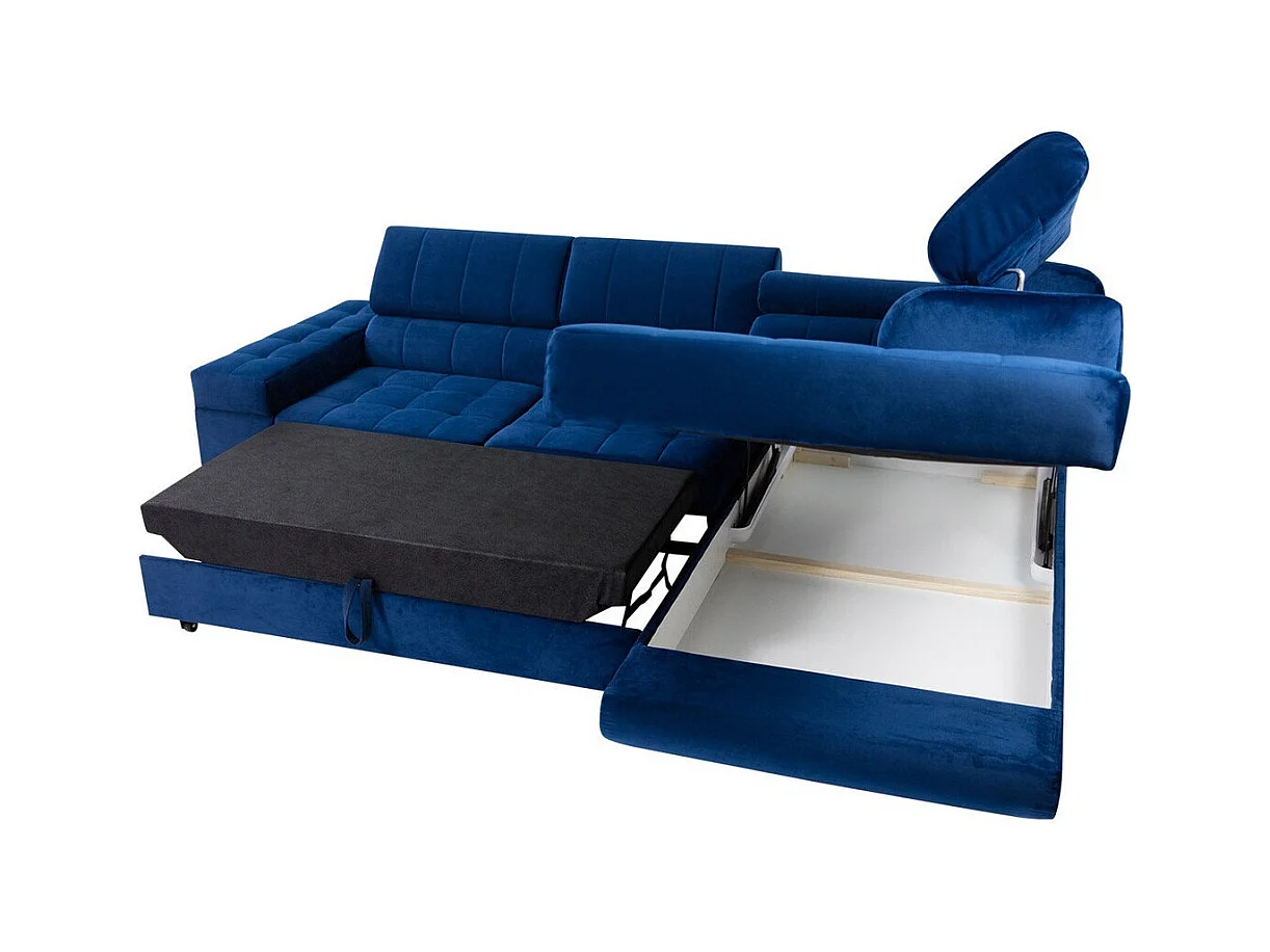 Sofá rinconero Comfivo 232, De color marrón claro, Función de descanso, Almacenaje, 271cm