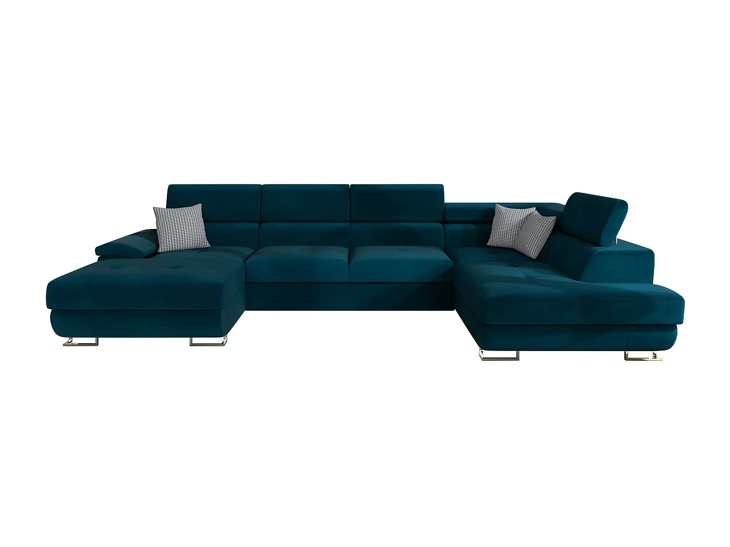 Canapé d'angle Comfivo 241, Turquoise, Fonction de couchage, Boîte de literie, 345x202cm