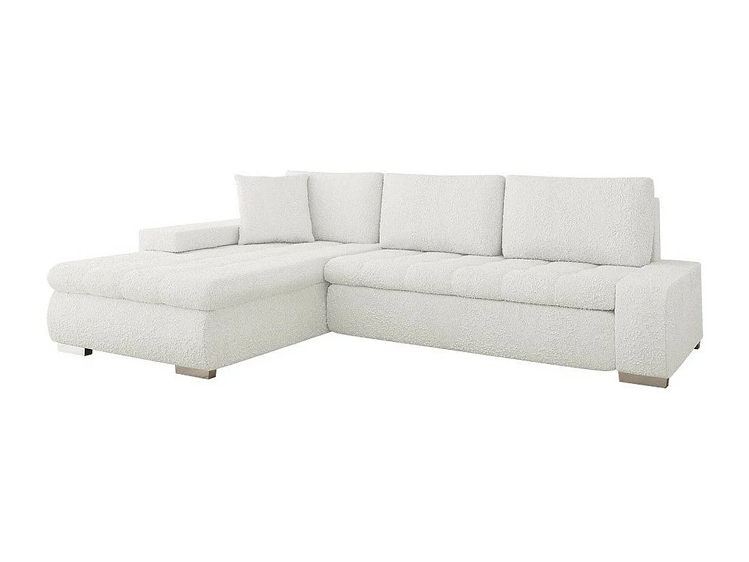 Sofá rinconero Comfivo 147, Blanco, Función de descanso, Almacenaje, 302x213x80cm
