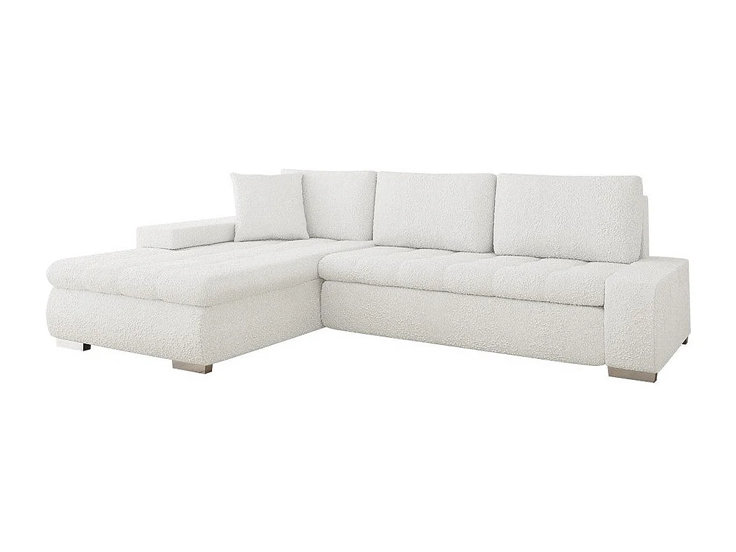 Sofá rinconero Comfivo 147, Blanco, Función de descanso, Almacenaje, 302x213x80cm