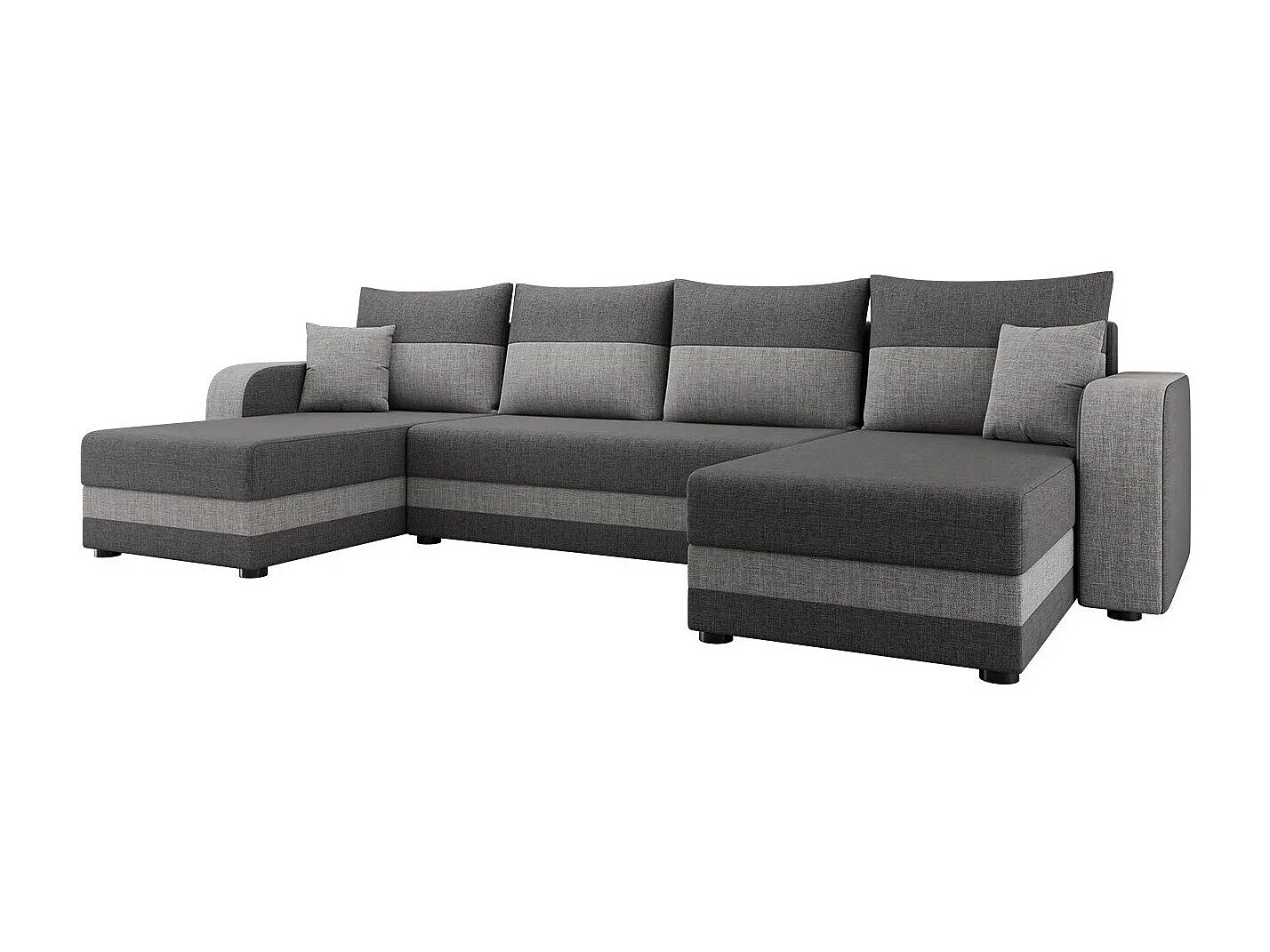 Canapé d'angle Comfivo 100, Gris, Fonction de couchage, Boîte de literie, 313x139x80cm