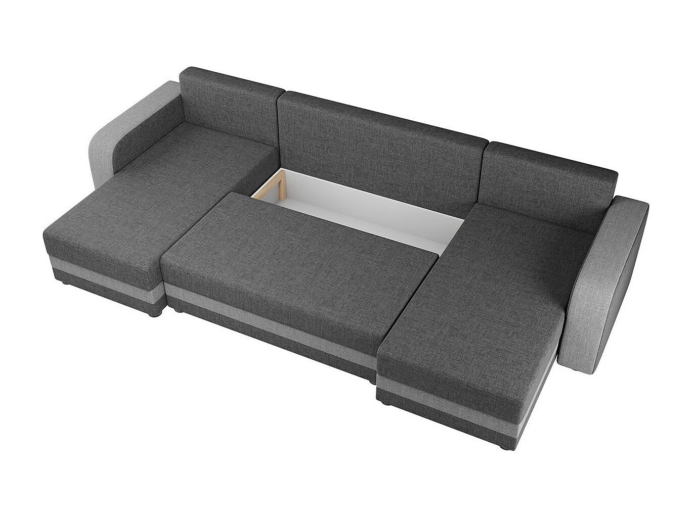 Sofá rinconero Comfivo 100, Gris, Función de descanso, Almacenaje, 313x139x80cm