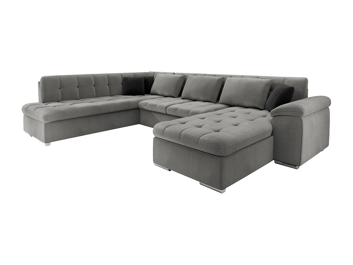 Canapé d'angle Comfivo Gemma IV, Gris foncé, Disponible, 348x205x76cm