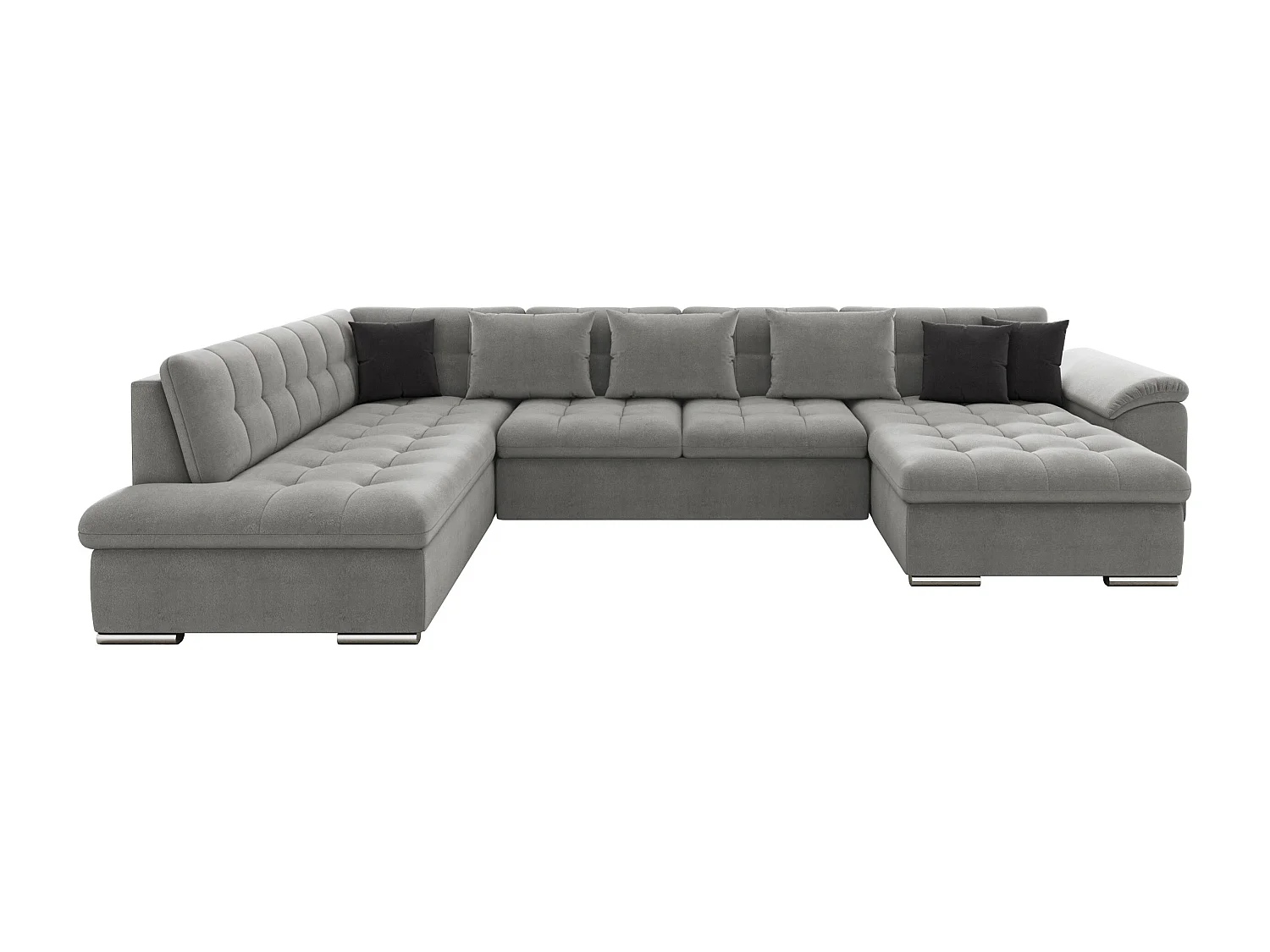 Canapé d'angle Comfivo Gemma IV, Gris foncé, Disponible, 348x205x76cm