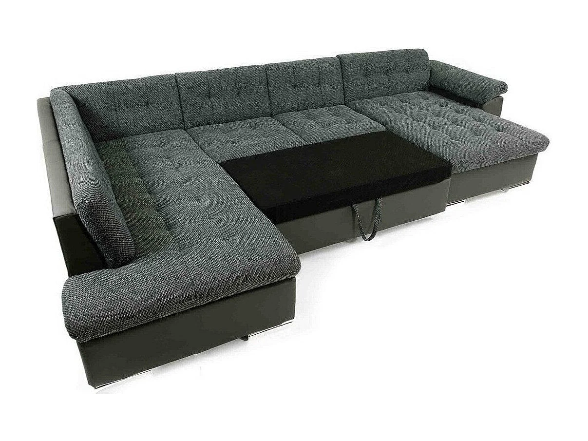 Canapé d'angle Comfivo Gemma IV, Gris foncé, Disponible, 348x205x76cm