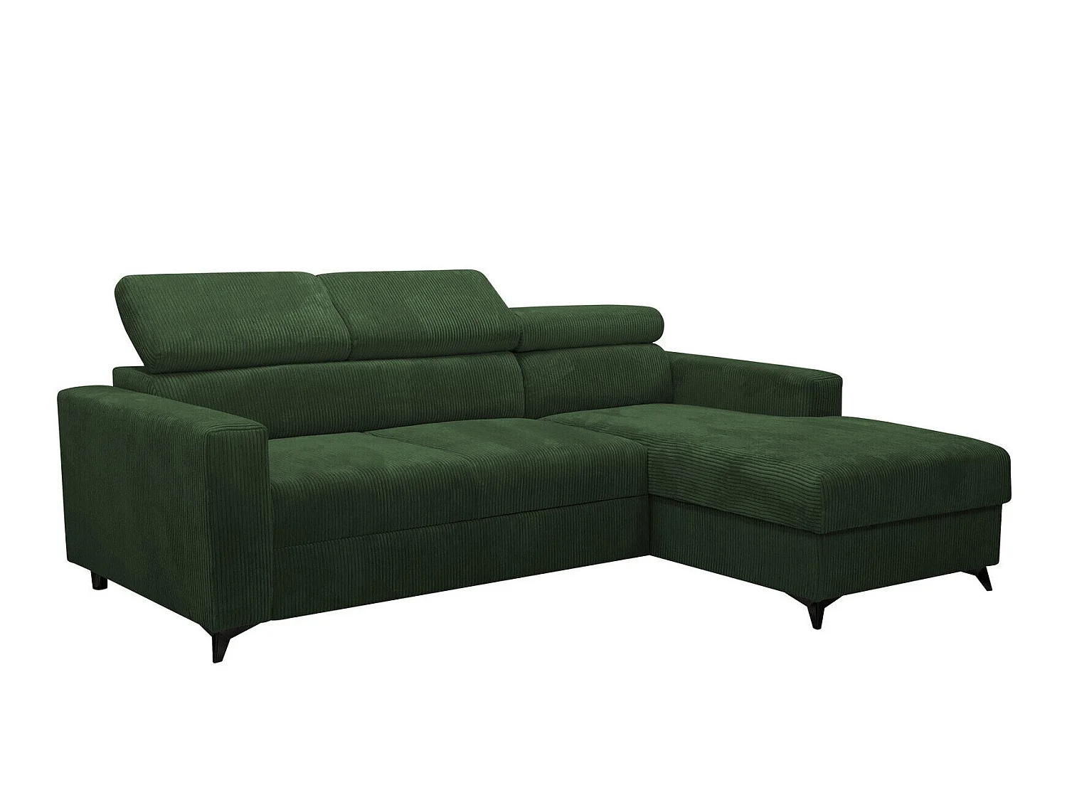 Sofá rinconero Columbus 191, Verde, Función de descanso, Almacenaje