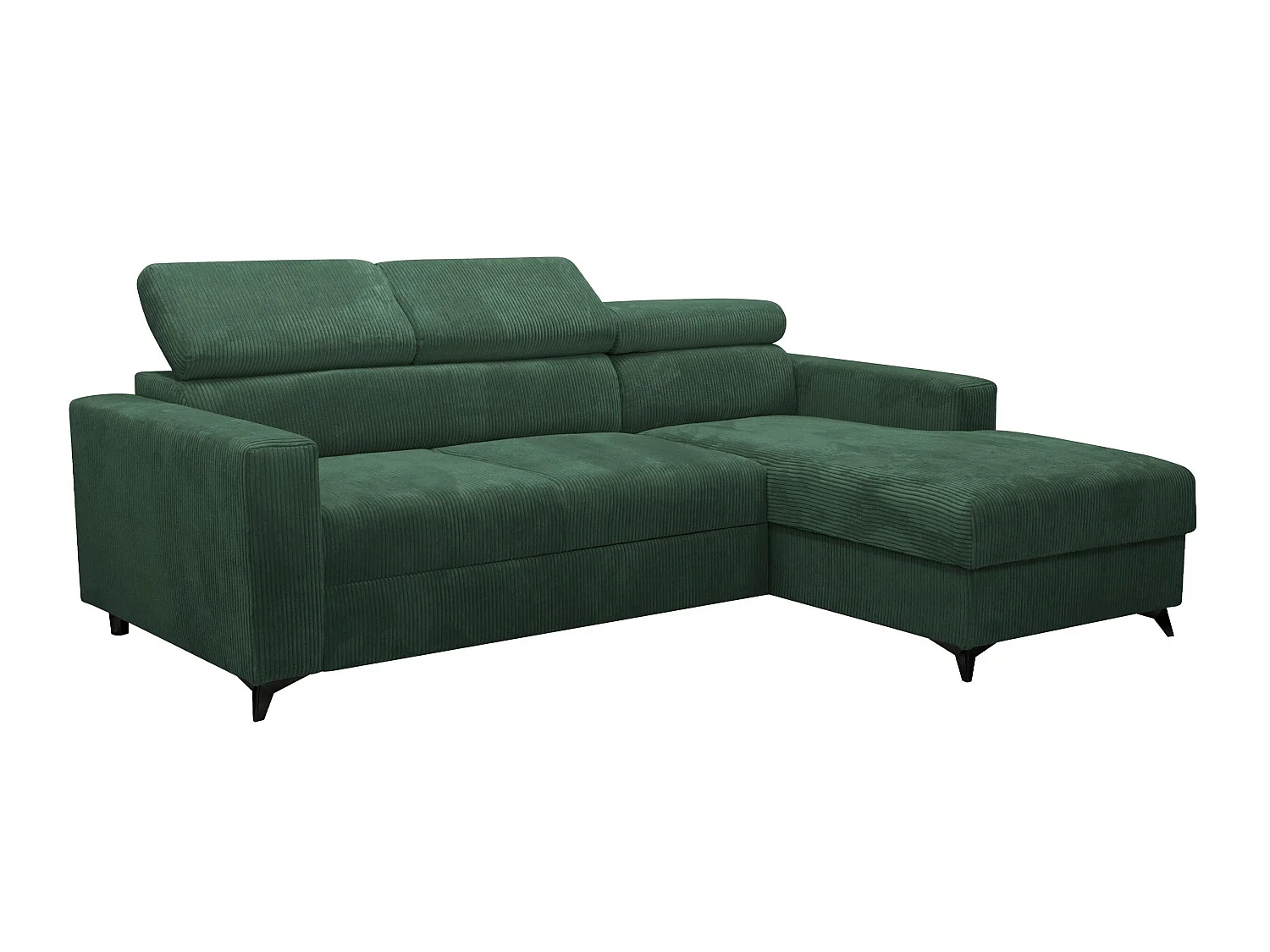 Sofá rinconero Columbus 191, Verde, Función de descanso, Almacenaje