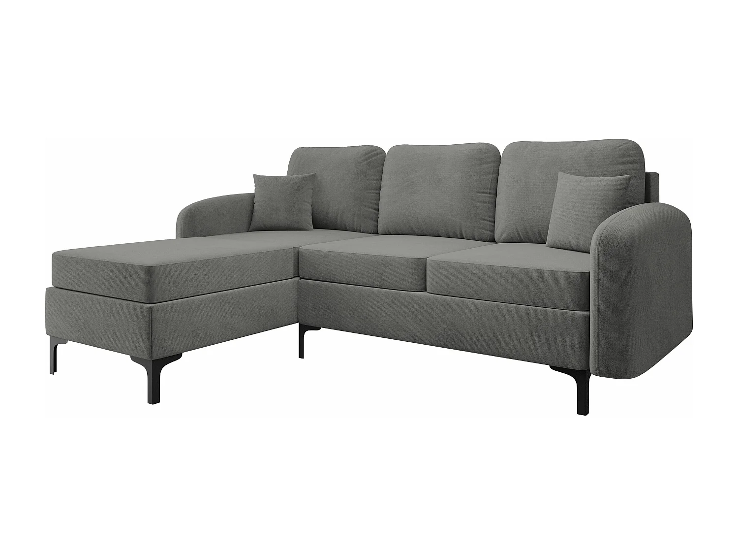 Canapé d'angle Torlua 103, Gris, Disponible, 225x172x96cm