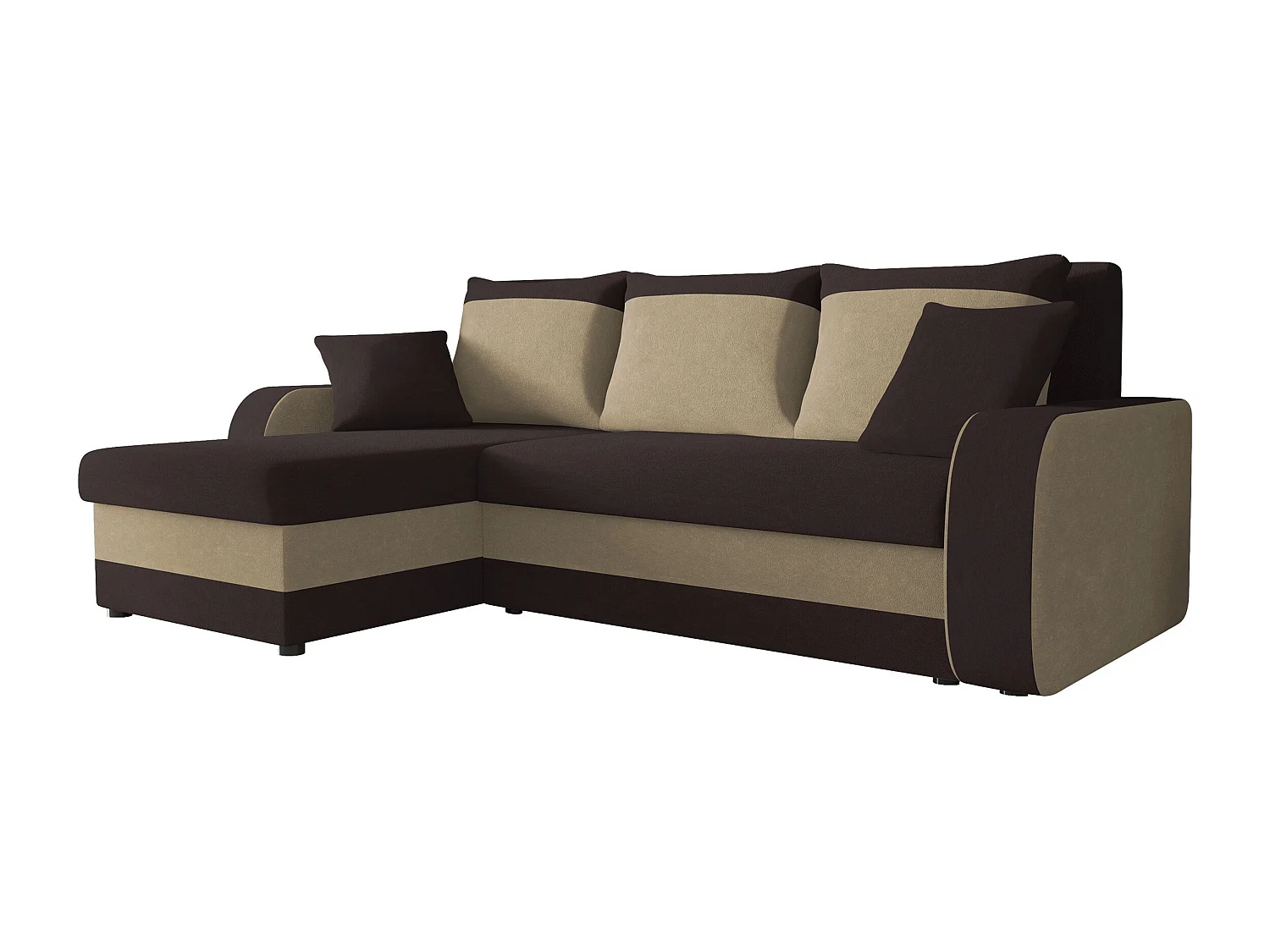 Canapé d'angle Comfivo Melissa I, Marron, Disponible, 238x147x80cm
