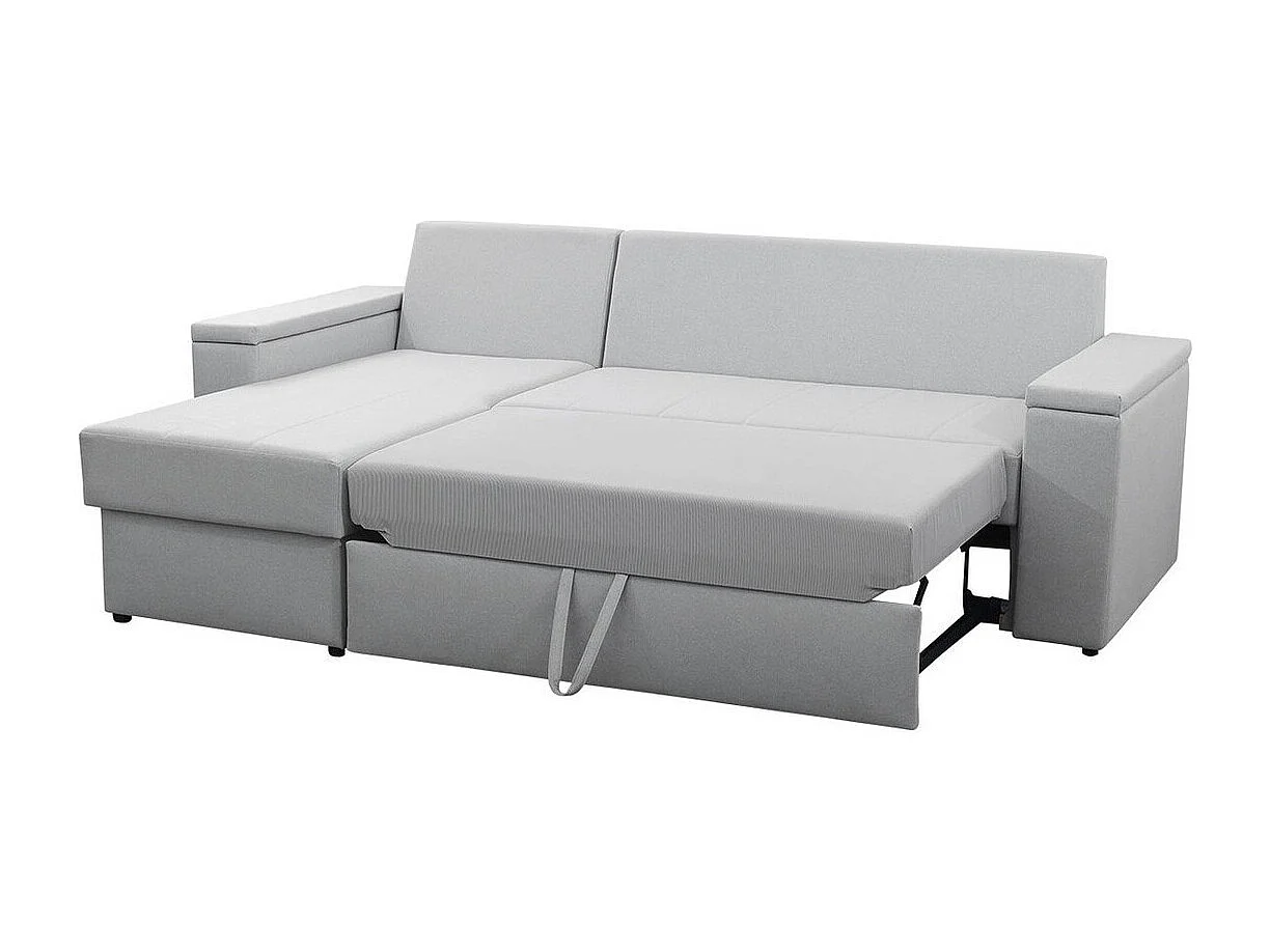 Canapé d'angle Providence 149, Gris, Fonction de couchage, Boîte de literie, 246x156x82cm