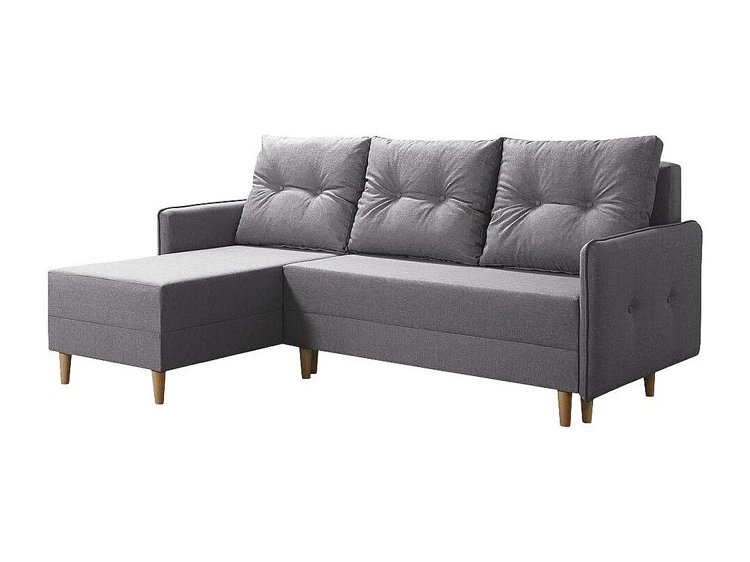 Sofá rinconero Muncie 101, Gris, Función de descanso, Almacenaje, 222x145x93cm